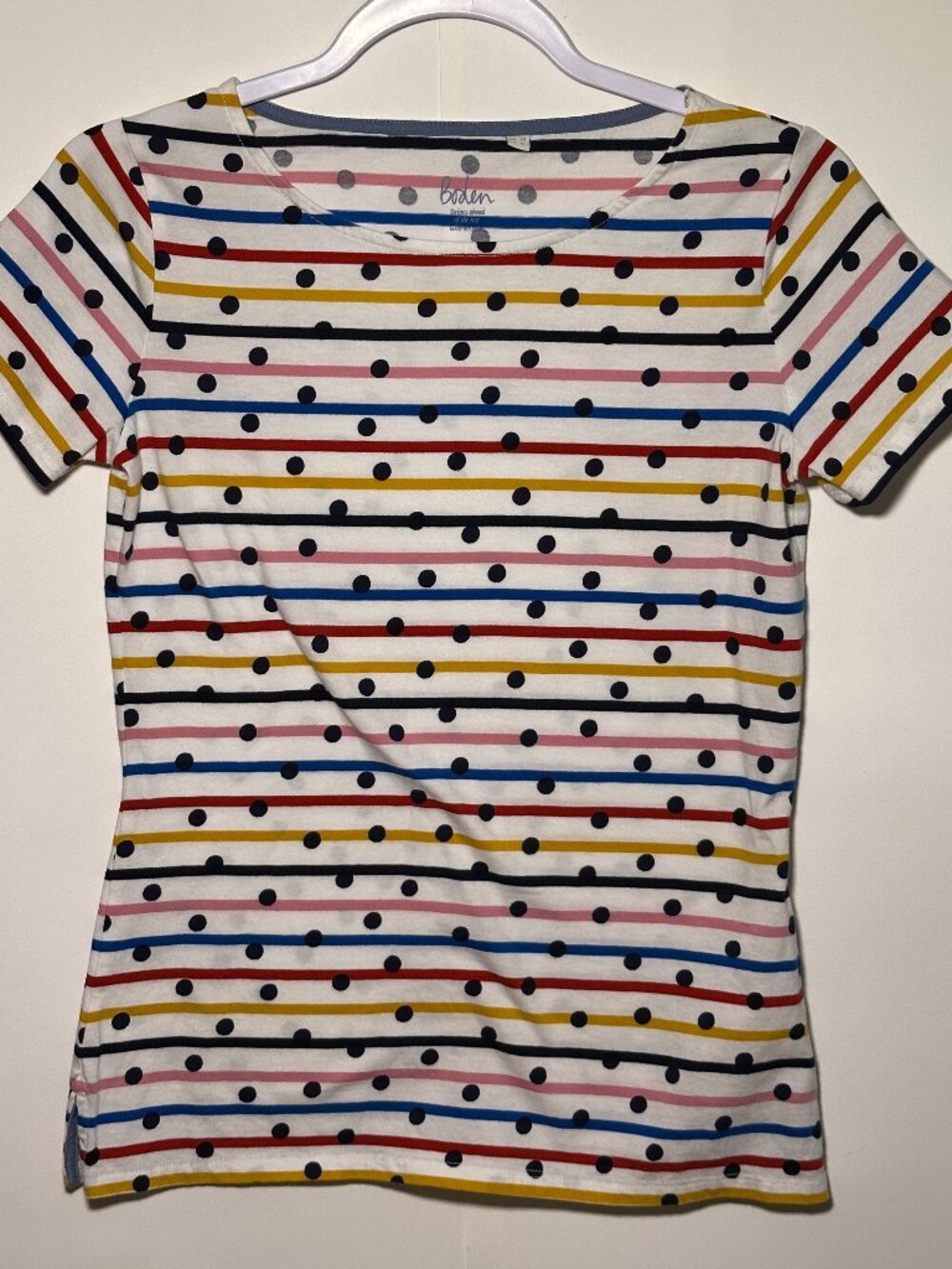 Women's Boden Stripes Ahead of the Rest T-Shirt Size Small